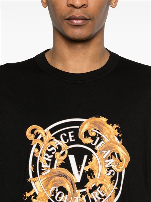 T-shirt uomo Versace Jeans Couture nero oro Versace jeans Couture | 80GAHE01CJ00EG89
